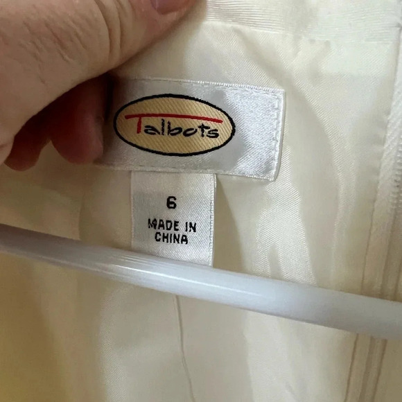 NWT TALBOTS Ivory sleeveless dress with large pink flower size 6 - Picture 5 of 5